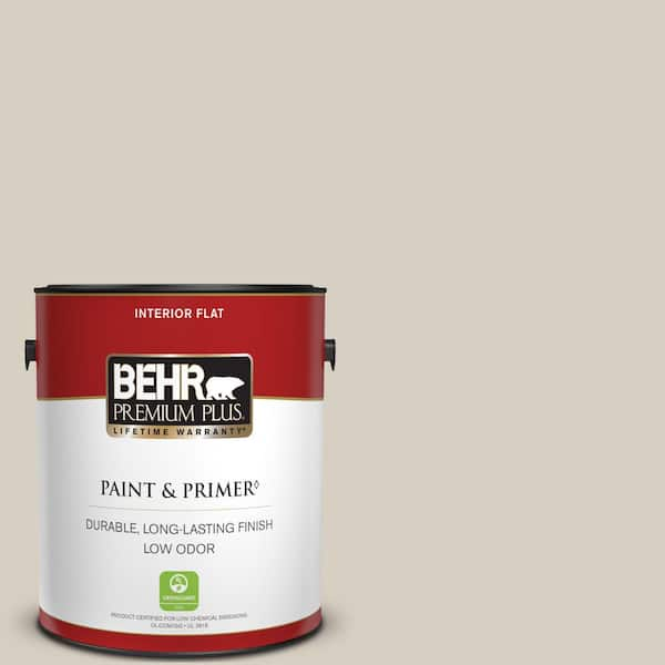 BEHR PREMIUM PLUS 1 gal. #BWC-24 Mocha Light Flat Low Odor Interior Paint & Primer