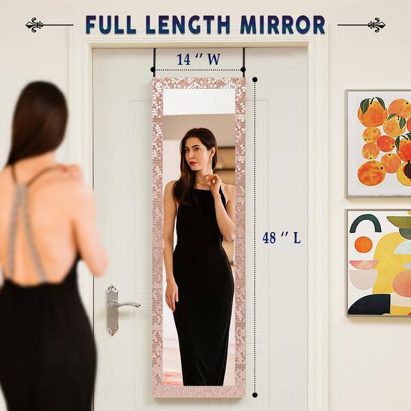 HOMESTOCK Over The Door Mosaic Mirror Full Length Hanging Door Mirror Full Body Mirror for