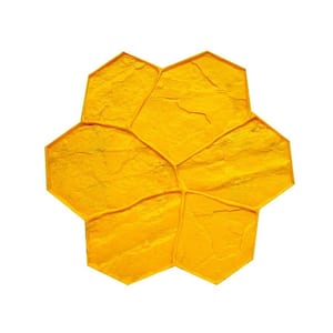 29 in. x 29 in. Random Stone Yellow Texture Mat Concrete Stamp
