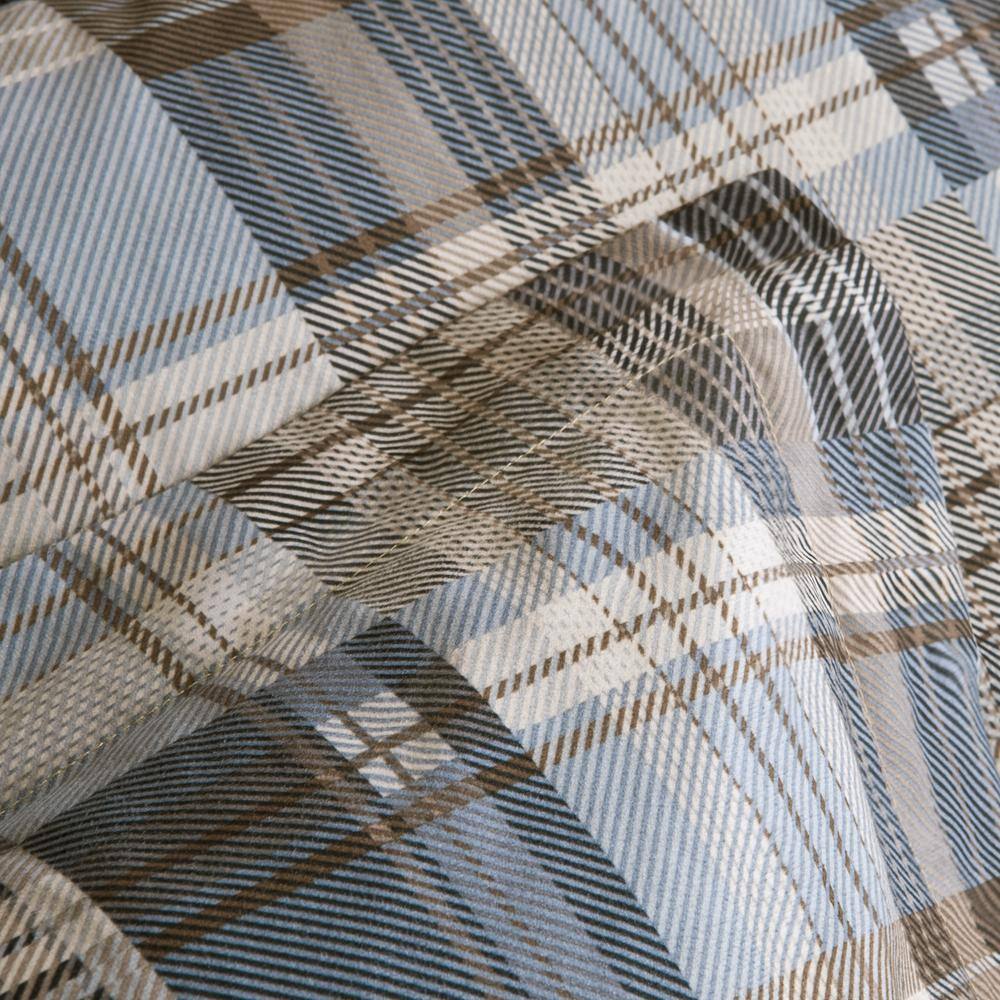 Rustic Brown and Blue Plaid Down Alternative Comforter Set