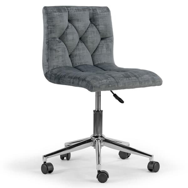 Glamour Home Amali 17.5 in. Width Standard Gray Fabric Task Chair with Adjustable Height