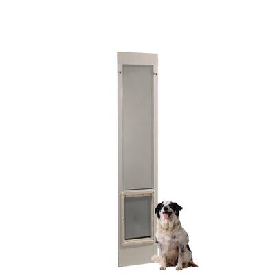 10.5 in. x 15 in. Large White Pet Dog Patio Door Insert for 75 in. to 77.75 in. Tall Aluminum Sliding Glass Door