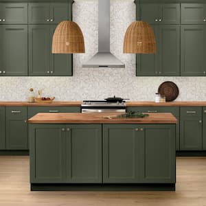 Avondale 24 in. W x 34.5 in. H Base Cabinet End Panel in Fern Green