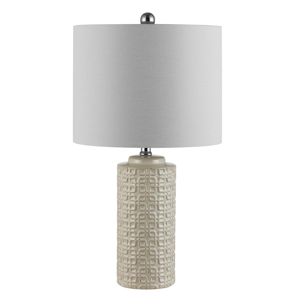 Artef 24" White Ceramic Table Lamp Set with LED Bulbs