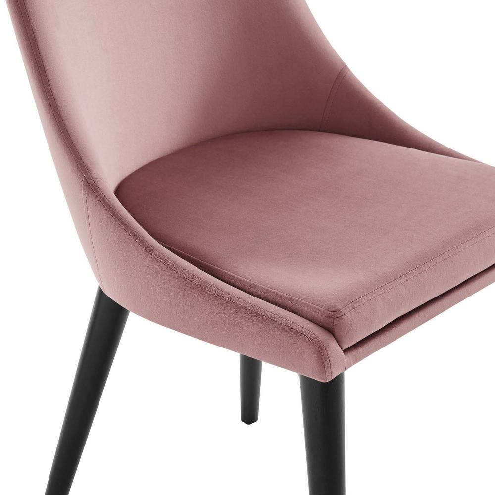 Dusty Rose Velvet Upholstered Side Chair with Wood & Metal Frame