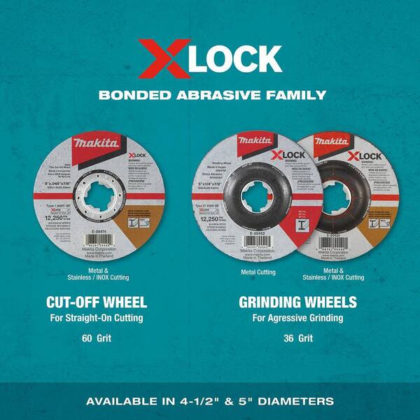 【machoring】 Makita X-LOCK 4-1/2 in. x 1/4 in. x 7/8 in. 36-Grit Type 27