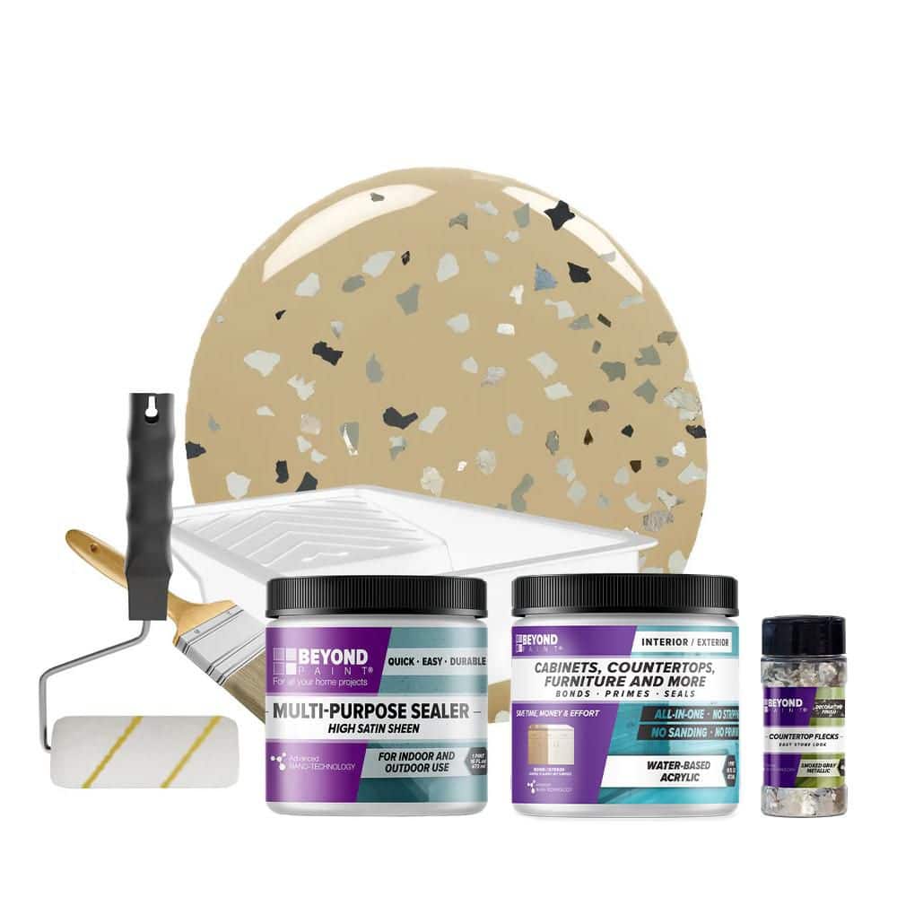 BEYOND PAINT Linen Countertop Kit and Smoked Gray Flecks