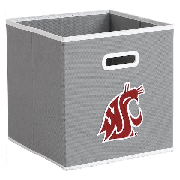 Unbranded College STOREITS Washington State University 10-1/2 in. W x 10-1/2 in. H x 11 in. D Grey Fabric Storage Drawer