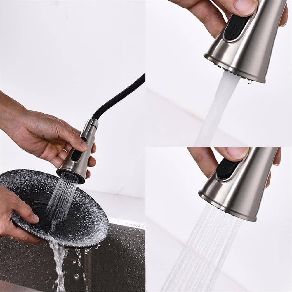Brushed Nickel Stainless Steel Pull Down Kitchen Faucet