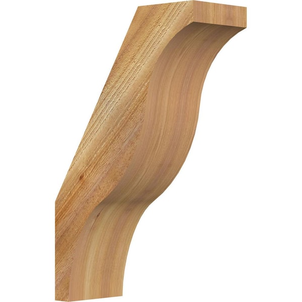 Ekena Millwork 6"W x 14"D x 22"H Funston Rough Sawn Knee Brace, Western Red Cedar