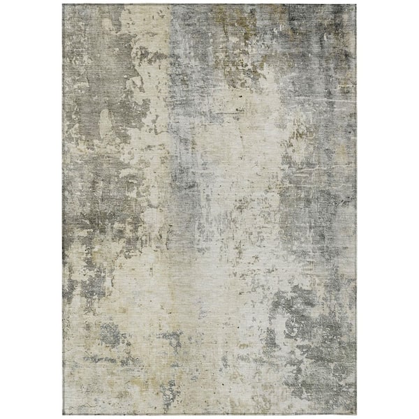 Chantille Machine Washable Indoor/Outdoor Abstract ACN2869 Pewter 9 ft. x 12 ft. Area Rug