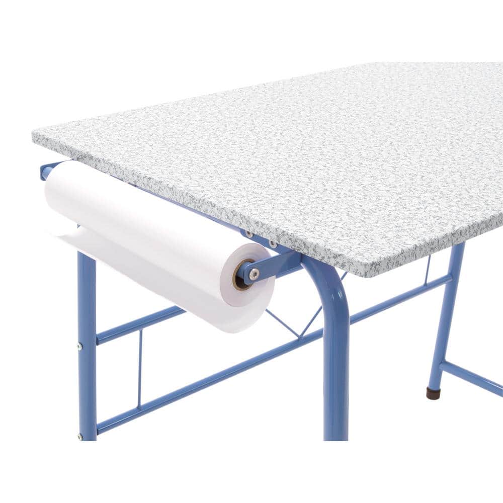 Splatter Blue and Gray Art and Craft Table Set with Bench and Paper Roll