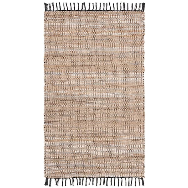 Vintage Leather Beige Doormat 2 ft. x 3 ft. Solid Speckled Gradient Area Rug