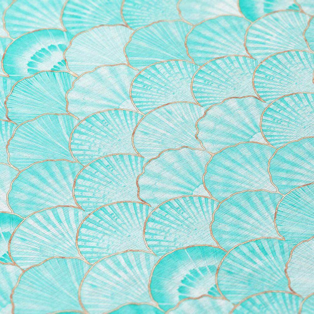 Aqua Coastal Pattern Flat Weave 3' x 5' Area Rug