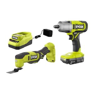 ONE+ 18V Cordless 2-Tool Combo Kit with 1/2 in. Impact Wrench, Multi-Tool, 2.0 Ah Battery, and Charger