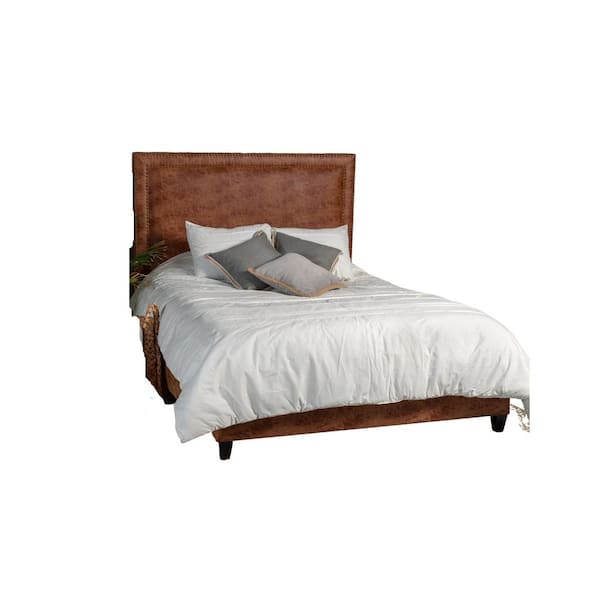 Leffler Home Brookside King Upholstered Bed w/Side Rails and Footboard in Baldwin Cedar