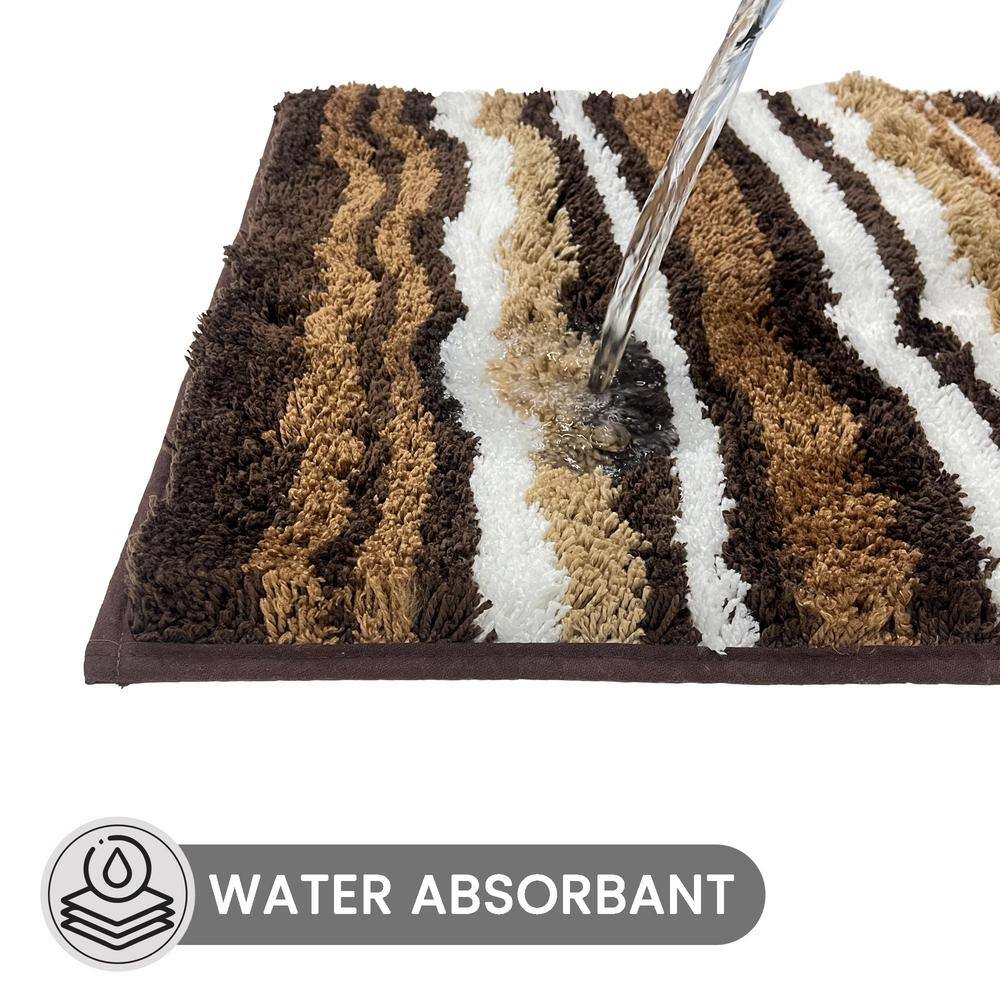 SoftStep 20" x 32" Cafe Polyester Anti-Skid Bath Rug