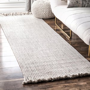 Courtney Braided Ivory 3 ft. x 12 ft. Indoor/Outdoor Runner Patio