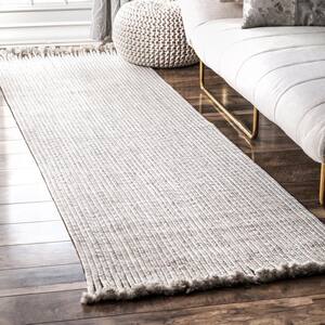 Courtney Braided Ivory 3 ft. x 8 ft. Indoor/Outdoor Runner Patio Rug