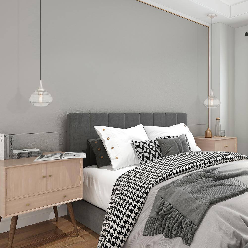 Sleek Brushed Nickel Mini Pendant with Clear Globe Shade