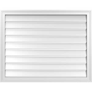 38 in. x 30 in. Vertical Surface Mount PVC Gable Vent: Functional with Brickmould Frame