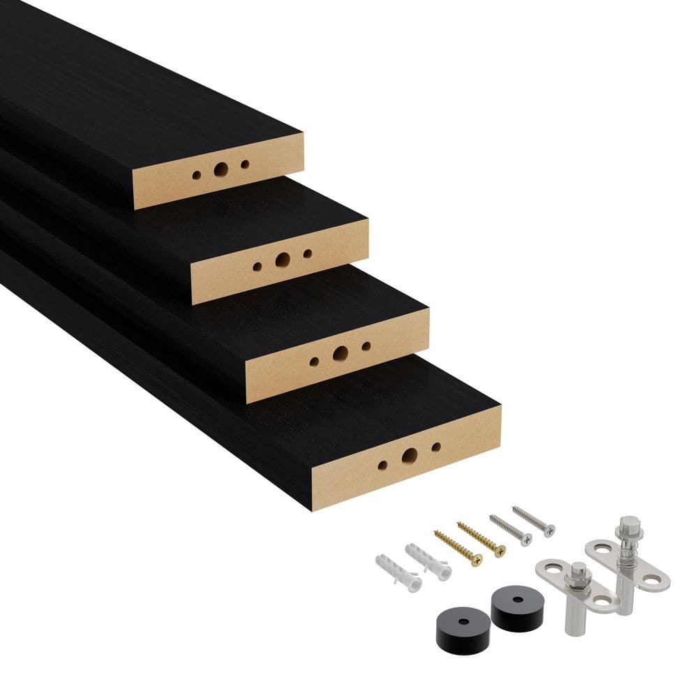 96 in. Black Rotational Wood Slat Room Siding Divider (Set of 4pc) price history on PriceWatchPro