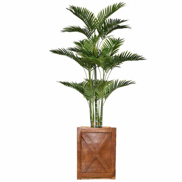 VINTAGE HOME 69 in. Tall Palm Tree Artificial Decorative Faux with Burlap Kit and Fiberstone Planter