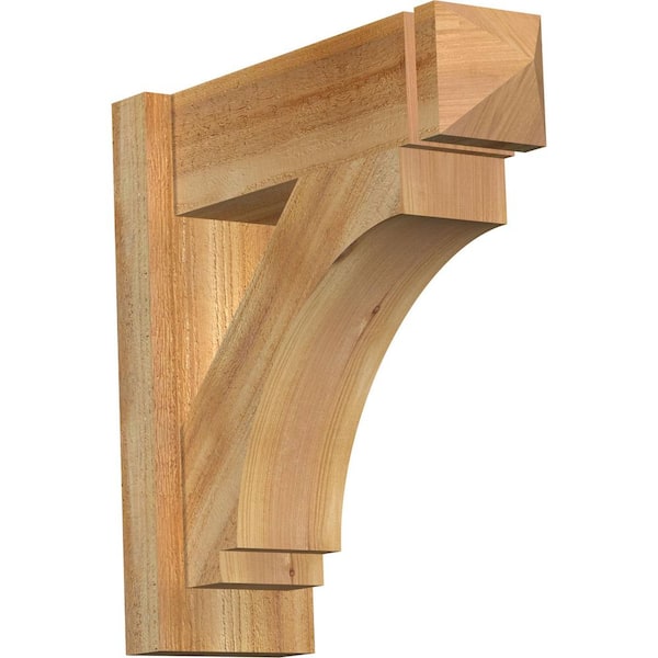 Ekena Millwork 6 in. x 18 in. x 18 in. Western Red Cedar Imperial Arts and Crafts Rough Sawn Outlooker