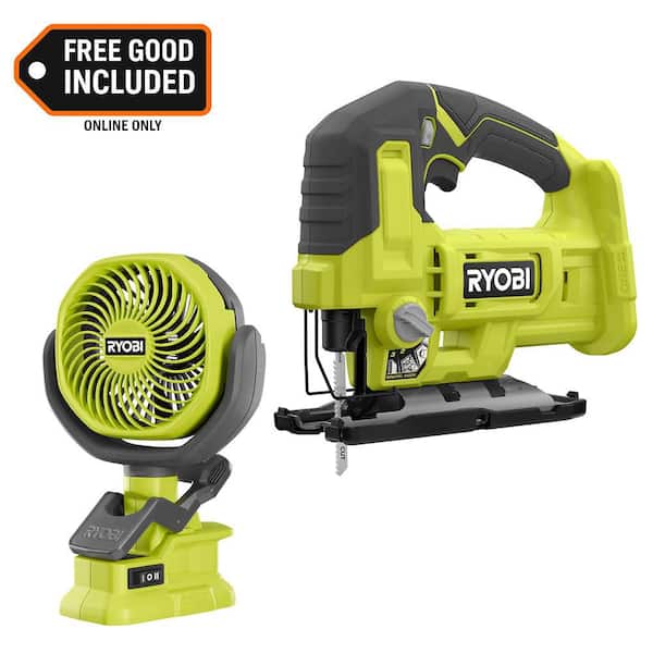 ONE+ 18V Cordless Jigsaw with ONE+ 18V Cordless 4 in. Clamp Fan (Tools Only)
