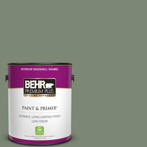 BEHR PREMIUM PLUS 1 gal. #440F-5 Winter Hedge Eggshell Enamel Low Odor Interior Paint & Primer