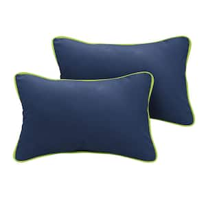 Navy outdoor hotsell lumbar pillow