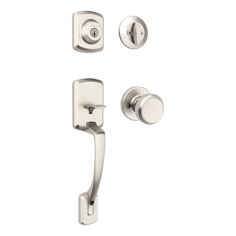 Henley Satin Nickel Keyed Entry Single Cylinder Door Handleset with Maven Doorknob Featuring SmartKey Security price history on PriceWatchPro