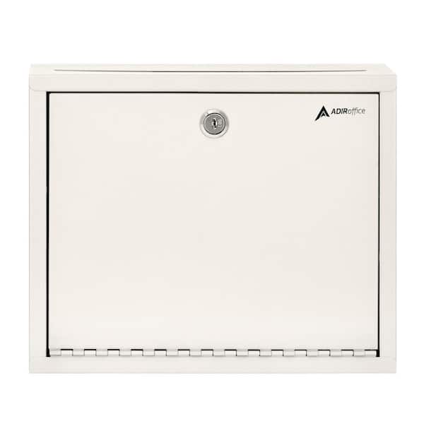 AdirOffice Large Size White Steel Multi-Purpose Secure Drop Box Mailbox