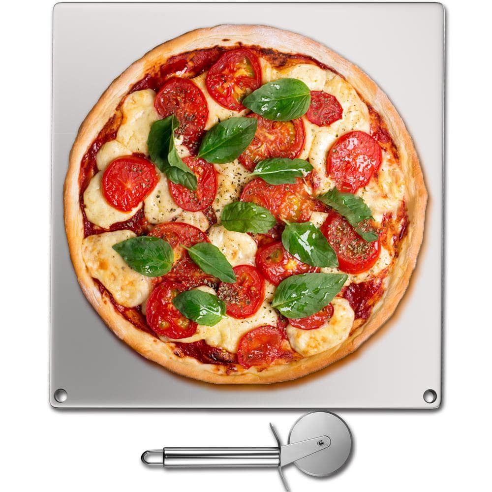 Durven puree De lucht VEVOR Pizza Steel Baking Stone 16 in. x 14 in. x 0.2 in. High-Performance  Rectangle Steel Pizza Pan for Oven Cooking, Silver PSGBJCK4136CMYZ21V0 -  The Home Depot