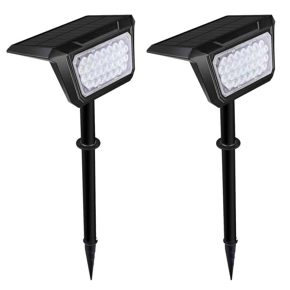 2 Pack Black Integrated LED Weather Resistant Outdoor Landscape Path Light,