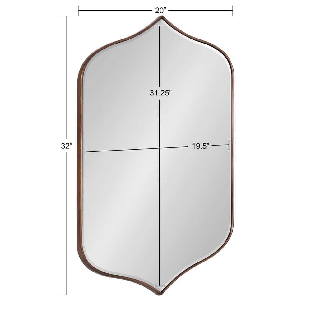 24" Bronze Wood Rectangular Bathroom Vanity Mirror