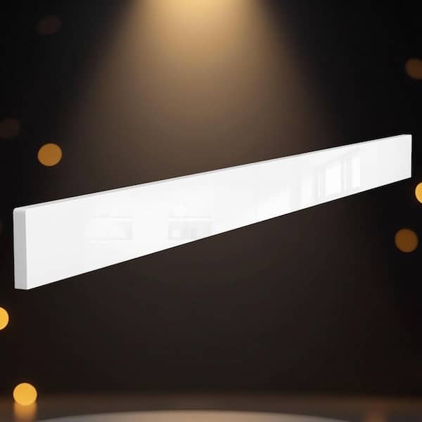 Syba 60 in. L x 3.5 in. H Solid Surface Cultured Marble Bathroom Vanity Top Backsplash for Countertop Glossy Pure White