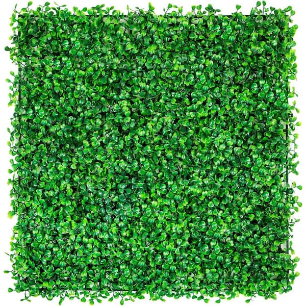Artificial Boxwood Panels, 12-Pieces 10 x 10 in. Artificial Grass Backdrop Wall Boxwood Hedge Wall Mat