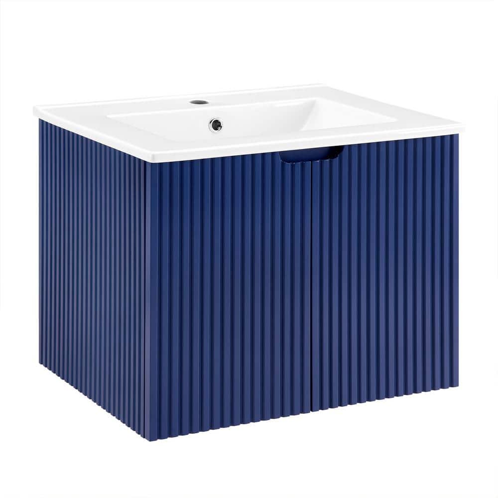 23.62 in. W x 17.72 in. D x 18.7 in. H Floating Wall Mounted Bath Vanity in