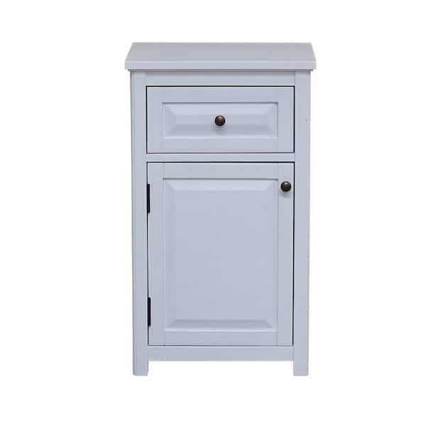 Alaterre Furniture Dorset 17 in. W x 29 in. H Freestanding Floor Bath Storage Cabinet with Drawer and Door in White