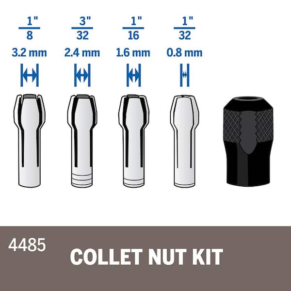 TEMO 10 Piece Durable Collet Nut #4485 fit Dremel and Compatible Rotary Tool 