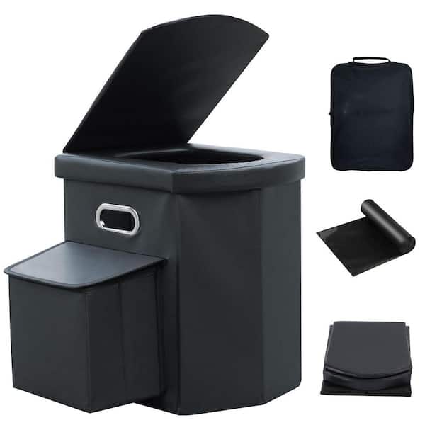 Non-electric XL Waterless Composting Toilet System Extra Large Portable Folding Toilet with Lid for Camping Hiking Car
