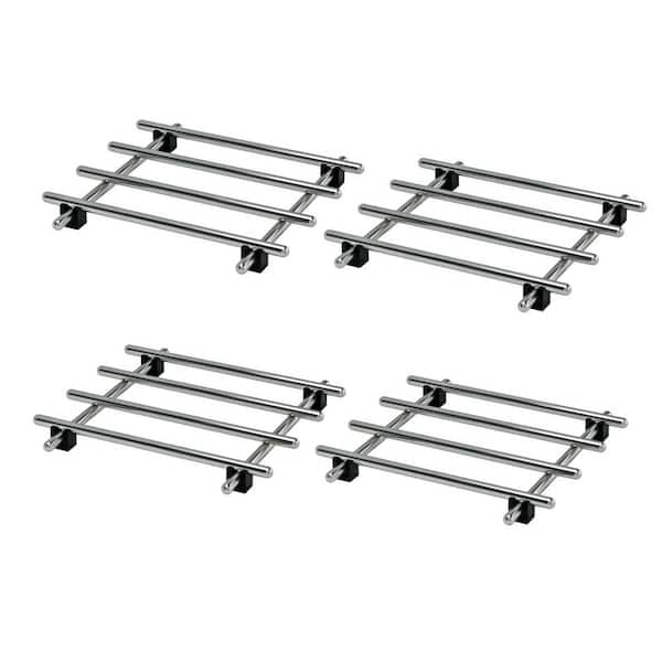 7 in. Stainless Steel Heat-Resistant Kitchen Trivet Set with Anti-Slip Protective Feet, Silver Finish (Set of 4)