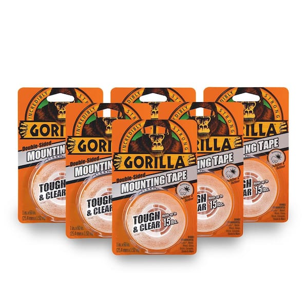 Gorilla 1 in. x 1.67 yds. Tough and Clear Mounting Tape (6-Pack