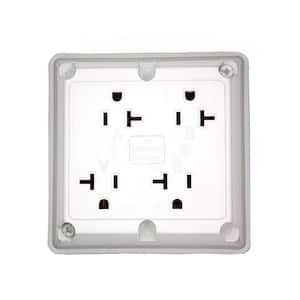 20 Amp Industrial Grade Heavy Duty 4-in-1 Grounding Outlet, White