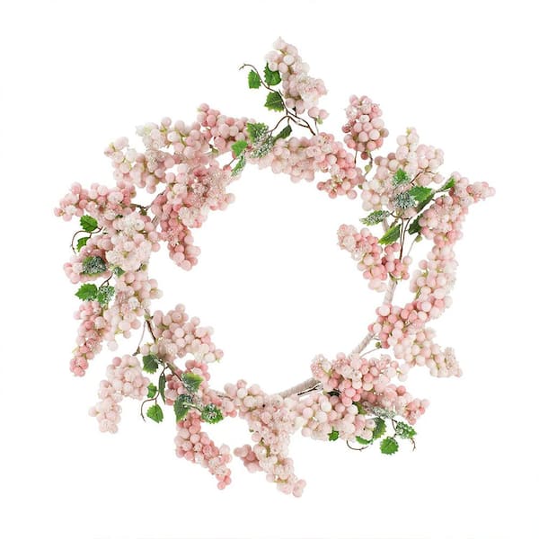 Seasonal Abode Inc Lizzandra Pink Pink Iced Berry Wreath XB18AS009 ...