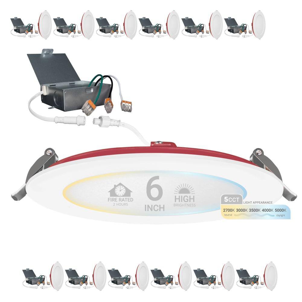 Nuwatt In Fire Rated White Round Canless Integrated Led Recessed Light Trim W Cct K