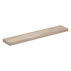 10 in. W x 48 in. D Unfinished Hevea Floating Raw Rubberwood Decorative Wall Shelf