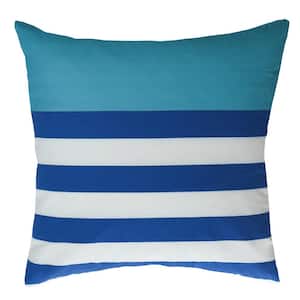 Dann Foley Teal, White, Navy Blue 8 in. x 24 in. Throw Pillow