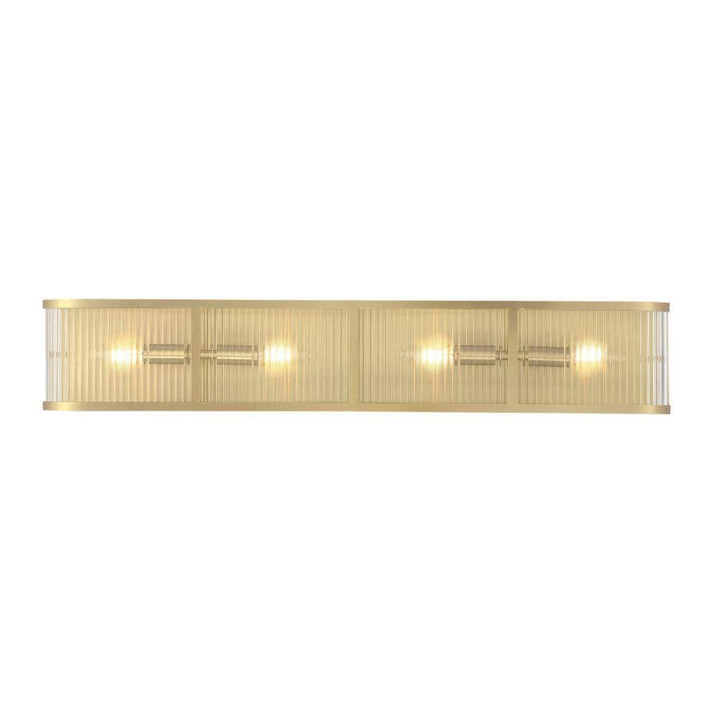 Hampton Bay Boswell Quarter 4-Light Vintage Brass Vanity Light with Black  Distressed Wood Accents 7980HDCVBDI - The Home Depot